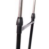 ZUN Dual-bar Vertical & Horizontal Stretching Stand Clothes Rack with Shoe Shelf YJ-04 Black & Silver 95408394