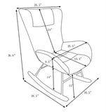 ZUN Rocking Chair Nursery, Solid Wood Legs Reading Chair with Teddy Fabric Upholstered , Nap Armchair W1361127268