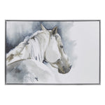 ZUN Hand Embellished Horse Framed Canvas Wall Art B035129223