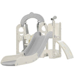 ZUN Toddler Slide and Swing Set 5 in 1, Kids Playground Climber Slide Playset with Telescope, PP321359AAE