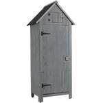 ZUN Outdoor Tool Storage Cabinet, Wooden Fir Garden Shed with Single Storage Door 10406110
