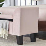 ZUN Mila 55" Pink Velvet Ottoman Bench with Storage B06178019