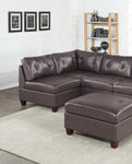 ZUN Contemporary Genuine Leather 1pc Armless Chair Dark Coffee Color Tufted Seat Living Room Furniture B011127136