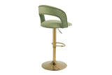 ZUN Modern Barstools Bar Height, Swivel Velvet Bar Counter Height Bar Chairs Adjustable Tufted W1361110995