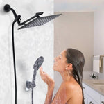 ZUN Shower Head, 10 Inch High Pressure Rainfall Shower Head/Handheld Shower Combo with 11 Inch Extension W121960165