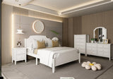 ZUN White Contemporary Roman Style, Solid Wood Bed, Full Size Bed Frame No Box Spring Needed, Paint W1596102248