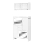 ZUN ON-TREND Multi-Functional Shoe Cabinet with Wall Cabinet, Space-saving Design Foyer Cabinet with 2 WF313571AAK