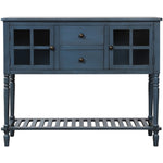 ZUN TREXM Sideboard Console Table with Bottom Shelf, Farmhouse Wood/Glass Buffet Storage Cabinet Living WF193444AAM