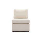 ZUN Modern Fabric Linen Middle Module for Modular Sofa Sectional Sofa Couch Accent Armless Chair, W1439118853