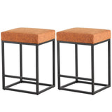ZUN Brown Pu Upholstered Counter & Bar Stool with Footrest, PU leather W1516P147803