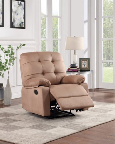 ZUN Contemporary Peat Color Plush Microfiber Motion Recliner Chair 1pc Couch Manual Motion Plush Armrest B011P163881