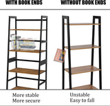 ZUN Bookshelf, Ladder Shelf, 4 Tier Tall Bookcase, Modern Open Book Case for Bedroom, Living Room, 47123647