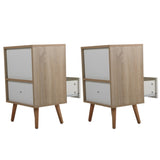 ZUN Mid-Century Wood Nightstand, Bed Sofa Side Table with Drawer and Shelf, Modern End Table for Living W2181P147508