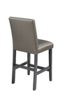 ZUN Traditional Modern 2pc Set Counter Height Dining Side Chairs Upholstered PU Fabric Zinc Gunmetal B011135285