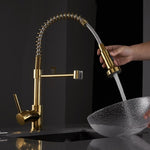 ZUN Commercial Kitchen Faucet with Pull Down Sprayer, Single Handle Single Lever Kitchen Sink Faucet W1932P156146
