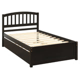 ZUN Twin size Platform Bed Wood Bed Frame with Trundle, Espresso WF194302AAP