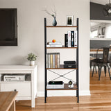 ZUN 4 Tiers Industrial Ladder Shelf, Vintage Bookshelf, Storage Rack Shelf for Office, Bathroom, Living 96944196