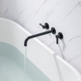 ZUN Double Handle Wall Mounted Roman Tub Faucet W1194135481