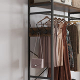 ZUN Free-Standing Closet Clothing Rack, Independent wardrobe manager, clothes rack, multiple storage 71250073