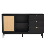 ZUN U_Style Featured Two-door Storage Cabinet with Three Drawers and Metal Handles , Suitable for WF308422AAB