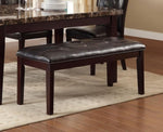 ZUN Espresso Finish 1pc Dining Bench Faux Leather Upholstered Button-Tufted Top Seat Transitional Dining B01165810