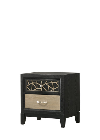 ZUN Selena Modern & Contemporary Nightstand Made with Wood in Black and Natural B009139127