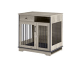 ZUN Furniture Dog crate, indoor pet crate end tables, decorative wooden kennels with removable trays. W116257392