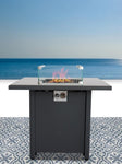 ZUN Living Source International 25" H x 30" W Steel Outdoor Fire Pit Table with Lid B120142292