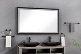 ZUN 72in. W x 48in. H Oversized Rectangular Black Framed LED Mirror Anti-Fog Dimmable Wall Mount W1272114901