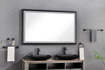 ZUN 72in. W x 36in. H Oversized Rectangular Black Framed LED Mirror Anti-Fog Dimmable Wall Mount W127256745