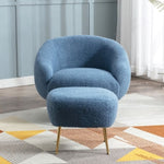 ZUN Orisfur. Modern Comfy Leisure Accent Chair, Teddy Short Plush Particle Velvet Armchair with Ottoman WF287096AAA