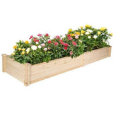 ZUN Raised Garden Bed Wooden Planter Box 2 Separate Planting Space W2181P154357