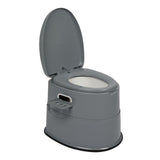 ZUN Portable Toilet with Non-slip Mat Grey 56598783