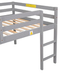 ZUN Full Loft Bed,Grey W50446291