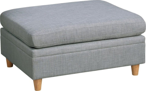 ZUN Living Room Furniture Ottoman Light Grey Dorris Fabric 1pc Cushion ottomans Wooden Legs B01147399