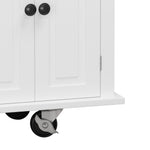 ZUN Kitchen Island Cart with Two Storage Cabinets Two Locking Wheels,43.31 Inch Width,4 Door Cabinet 13275149