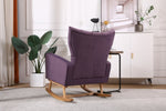 ZUN Mid Century Modern Velvet Upholstered Rocking Chair Padded Seat for Living Room Bedroom W136168032