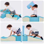 ZUN Colorful Soft Climb and Crawl Foam Playset 6 in 1, Soft Play Equipment Climb and Crawl Playground TX311440AAC