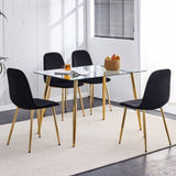 ZUN Dining Set of 4, Modern Mid-Century Style Dining Kitchen Room Upholstered Side,Accent W115173229