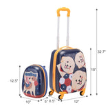 ZUN 2PCS Kids Luggage Set with 16" Rolling Suitcase and 12" Backpack, Toddler Wheeled Carry On Luggage, W2181P155107