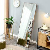 ZUN Brown Solid Wood Frame Full-length Mirror, Dressing Mirror, Bedroom Home Porch, Decorative Mirror, W115155688