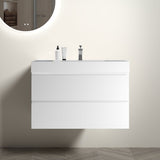 ZUN Alice-36W-201,Wall mount cabinet WITHOUT basin,White color,With two drawers W1865107116