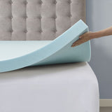 ZUN Hypoallergenic 3" Cooling Gel Memory Foam Mattress Topper with Removable Cooling Cover B03595141