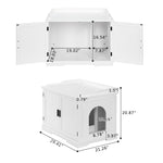 ZUN FCH Cat Litter Box House Hidden Cabinet Extra Large Enclosure Furniture White 41330453