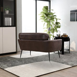 ZUN 51"W Classical Loveseat Small Sofa Small Mini Room Couch Two-Seater Sofa With 2 Throw Pillows Black W129850597