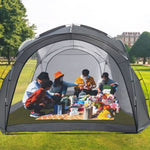 ZUN Easy Beach Tent 12 X 12ft Pop Up Canopy UPF50+ Tent with Side Wall, Ground Pegs, and Stability W121270355