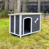 ZUN Large Wooden Dog House, Outdoor Waterproof Dog Cage, Windproof and Warm Dog Kennel Easy to Assemble W77352531