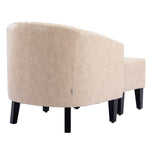 ZUN COOLMORE Accent with Ottoman, Mid Century Modern Barrel Upholstered Club Tub Round Arms W153977106