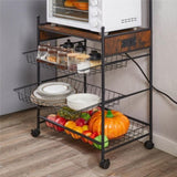 ZUN Removable Microwave& Oven Shelf Wire Basket, Kitchen Storage Shelf Rack for Spices, Pots and Pans, W2167131068