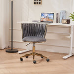ZUN Office Desk Chair, Upholstered Home Desk Chairs with Adjustable Swivel Wheels, Ergonomic W1361121794